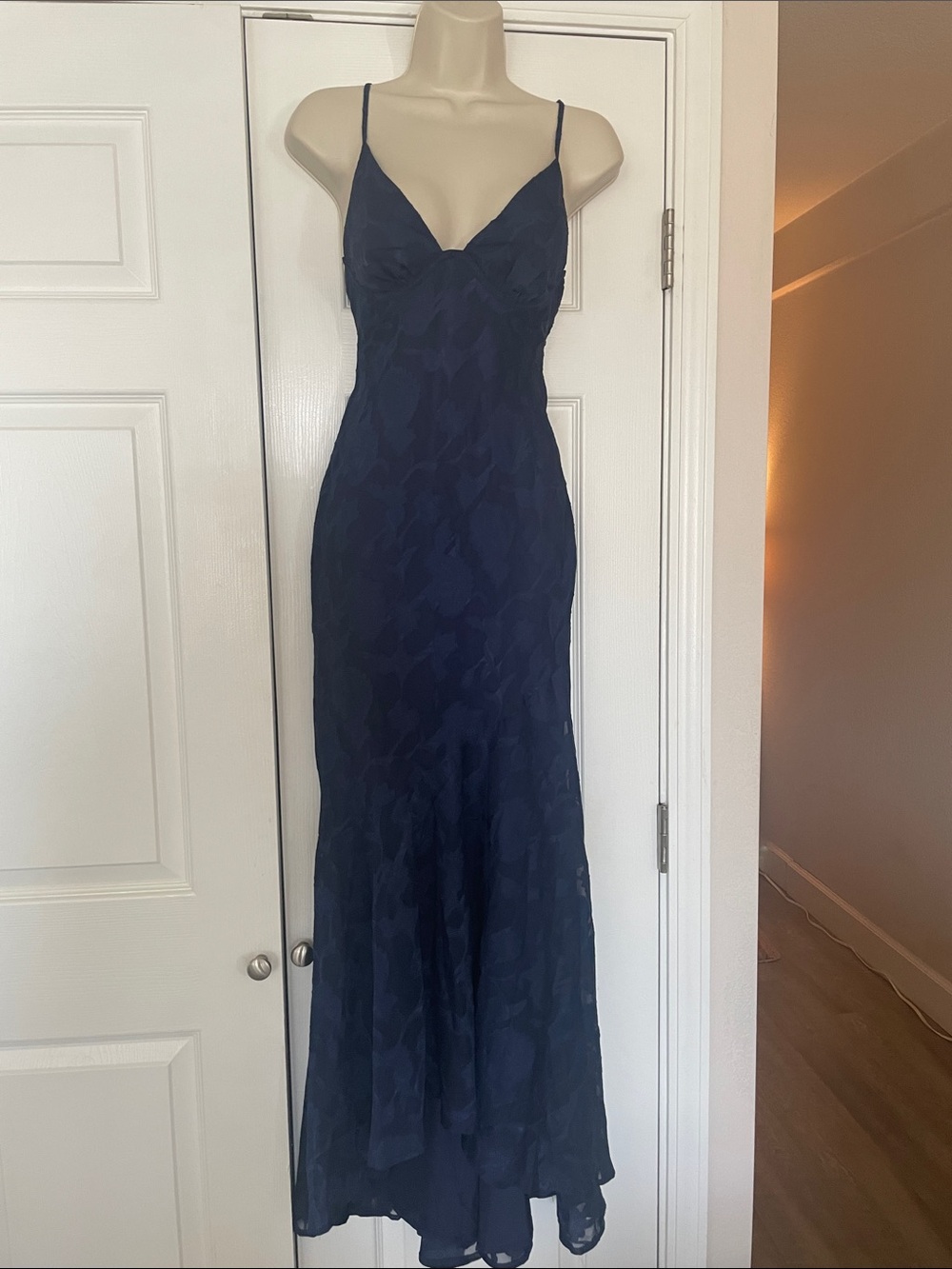 Princess Polly Navy Lace High-Low Slip Dress #133 - Picture 5 of 11